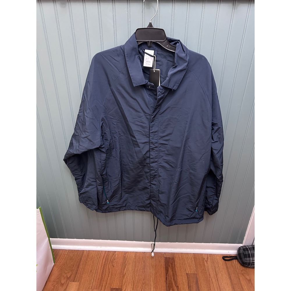Adidas Men's Navy Blue Coach Basketball Jacket Size L Lightweight Windbreaker